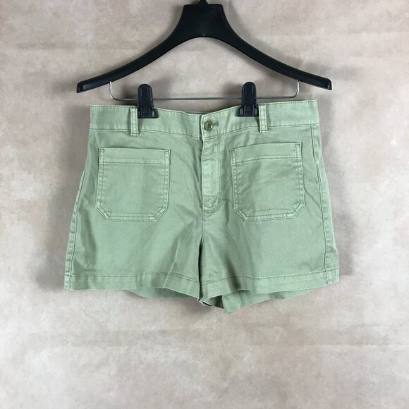 J.CREW Sage Green Patch Pocket Chino Shorts Size 8 - Picture 1 of 5